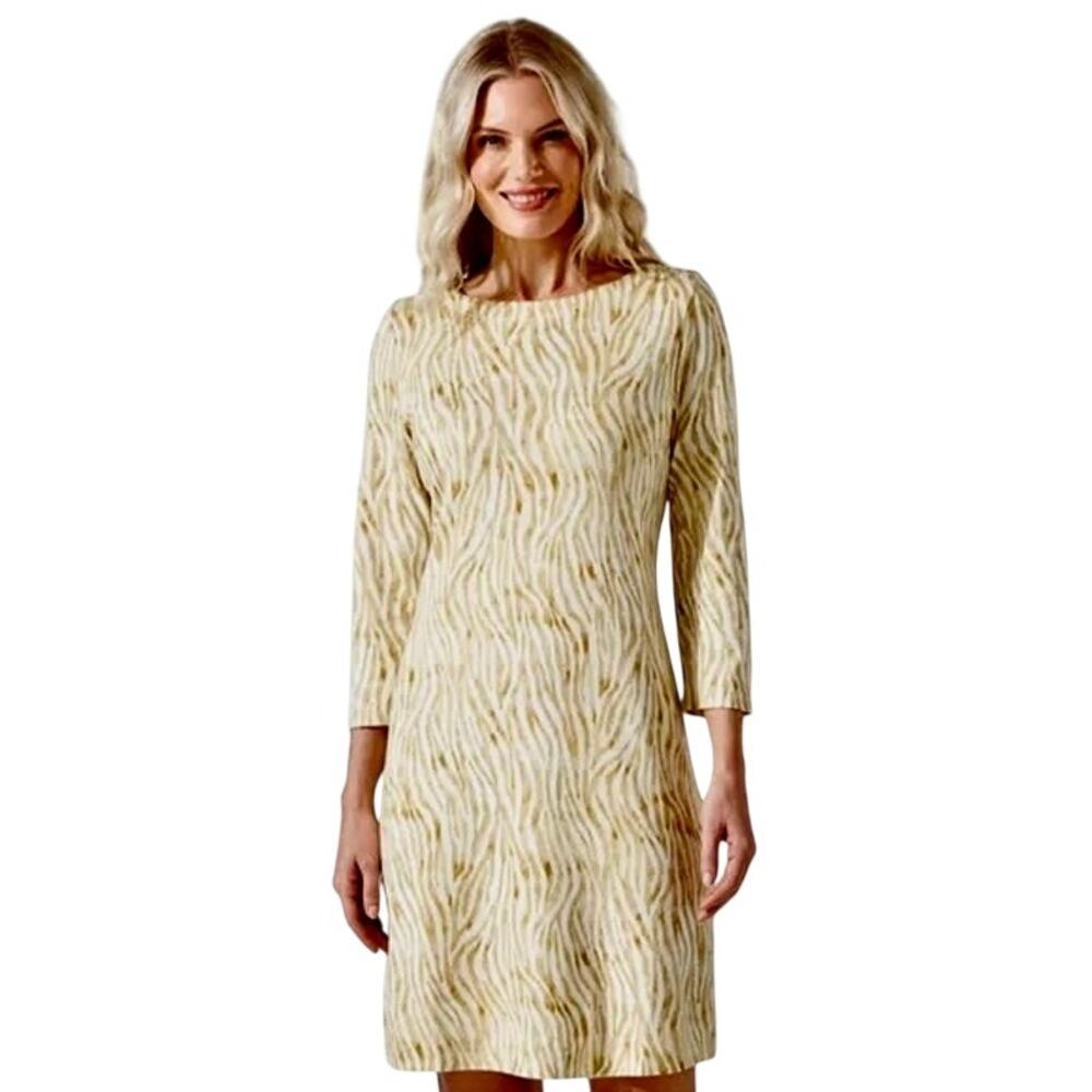 Tommy Bahama Darcy Zesty Zebra Back Zip Modal Stretch Knit Dress Coastal XS